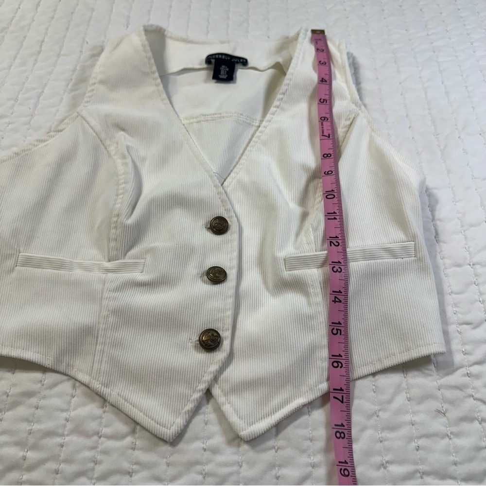 Sincerely Jules Ivory Buttoned Down casual Vest - Picture 7 of 8